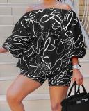 Plus Size Fashion Print Two Piece Set GSRX-9020