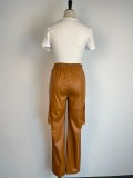 Tight Low Waist PU Leather Pants GWDS-230389