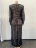 Sexy Hollow Out Knits Tassel Maxi Dress OSM-4388