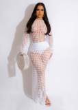 Sexy Hollow Out Knits Tassel Maxi Dress OSM-4388