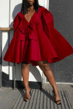 Plus Size Loose V-neck Casual Dress MK-3146