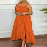 Plus Size Solid Sling Maxi Dress NY-10420
