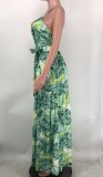 Sexy Sling V Neck Print Dress XMY-9400