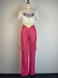 Tight Low Waist PU Leather Pants GWDS-230389
