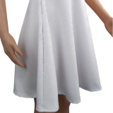 Solid Color Ruffles Sling Mini Dress JZHF-8126