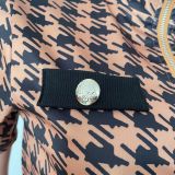 Fashion Print Zip Short Sleeve Pants Two Piece Set HMS-5567