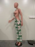Sexy Print Irregular Mesh Maxi Dress ORY-5243