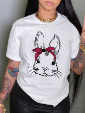Rabbit Print Short- Sleeve T-shirt SH-390477