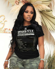 Plus Size Letter Print Short Sleeve T Shirt WAF-9000229