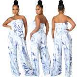 Sexy Fashion Print Tube Top Jumpsuit SMR-11208