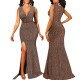 Sexy Fashion Sleeveless Split V-Neck Maxi Dress SMR-11581_1