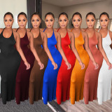 Sexy Backless U Neck Maxi Dress BY-6136