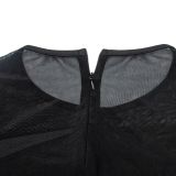 Mesh Feather Hot Drill Mini Dress BY-6215