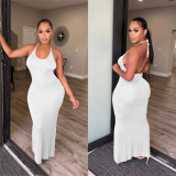 Sexy Backless U Neck Maxi Dress BY-6136