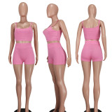 Casual Solid Tank Tops And Shorts Two Piece Set YD-8699