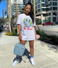 Casual Print Loose T Shirt WY-86796