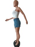 Casual Denim Skirt Front and Back Wear MEM-88479