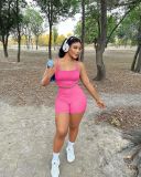 Casual Solid Tank Tops And Shorts Two Piece Set YD-8699