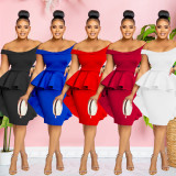 Solid Color Sleeveless Ruffle Midi Dress BY-6293