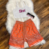 Paisley Print Beach Shorts GLF-07012