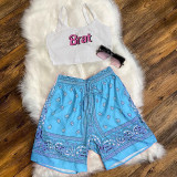 Paisley Print Beach Shorts GLF-07012