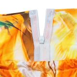 Sexy Contrast Color Tie Up Maxi Dress BY-6263
