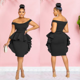 Solid Color Sleeveless Ruffle Midi Dress BY-6293