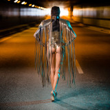 Sequin Wing Tassel Shawl ZSD-0575