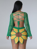 Hand Crocheted Sunflower Fashion Beach Set ZSD-0260