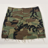 Sexy Camo Print Split Mini Skirt LSD-83203