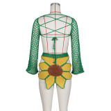 Hand Crocheted Sunflower Fashion Beach Set ZSD-0260
