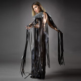 Sequin Wing Tassel Shawl ZSD-0575