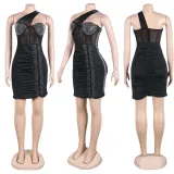 Sexy Hot Drill Mesh Splicing Mni Dress NY-2699