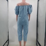 Plus Size Casual Solid Color Loose Jumpsuit TK-6282