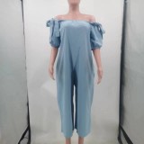 Plus Size Casual Solid Color Loose Jumpsuit TK-6282