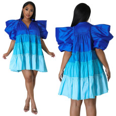 Fashion Contrast Color Mini Dress YF-10429
