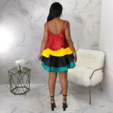 Solid Color Sling Puffy Dress YF-10442