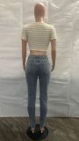 Fashion Casual Bandage Jeans LA-3332