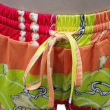 Color Block Lapel Neck Shirt And Shorts Two Piece Set BY-6277