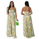 Sexy Print Wrap Chest Wide Leg Jumpsuit YF-10460