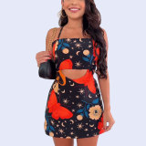 Sexy Slim Fit Tie-Up Print Culottes FSXF-F500