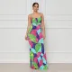 Printed Sling Slim Fit Maxi Dress FSXF-F522