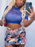 Fashion Print Mini Skirt GDNY-1041