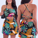 Sexy Slim Fit Tie-Up Print Culottes FSXF-F500