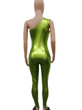 Solid Single Shoulder Pleated Jumpsuit BN-9420