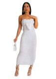 Solid Color Tube Tops Maxi Dress CHY-1358