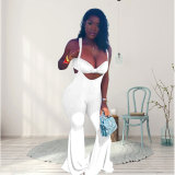 Plus Size Solid Color Sexy Tube Tops Two Piece Set WPF-8877