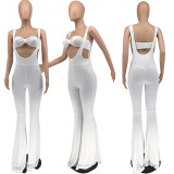 Plus Size Solid Color Sexy Tube Tops Two Piece Set WPF-8877