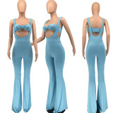 Plus Size Solid Color Sexy Tube Tops Two Piece Set WPF-8877
