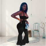 Plus Size Solid Color Sexy Tube Tops Two Piece Set WPF-8877